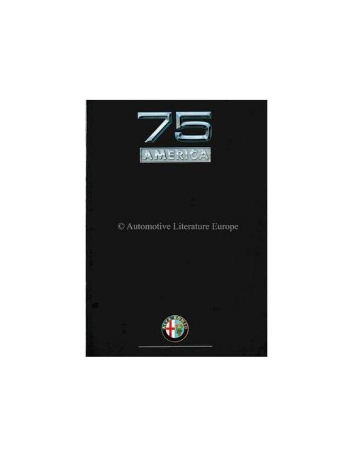 1987 ALFA ROMEO 75 AMERICA BROCHURE NEDERLANDS, Boeken, Auto's | Folders en Tijdschriften, Alfa Romeo