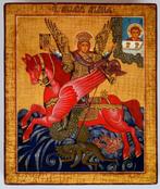 Icoon - RUSSISCH-ORTHODOXE ICOON DE HEILIGE AARTSENGEL, Antiek en Kunst