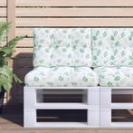 vidaXL Palletkussens 2 st stof bladpatroon, Huis en Inrichting, Verzenden, Nieuw, Groen