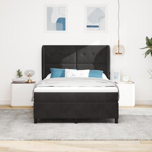 vidaXL Boxspringbed met Matras Zwart 140 x 200 cm van, Huis en Inrichting, Slaapkamer | Bedden, Zwart, Nieuw, Stof, Verzenden