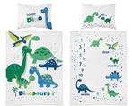 Ledikant dekbedovertrek Dinosaurs - bamboe / katoen- 100x135, Kinderen en Baby's, Kinderkamer | Beddengoed, Verzenden, Nieuw