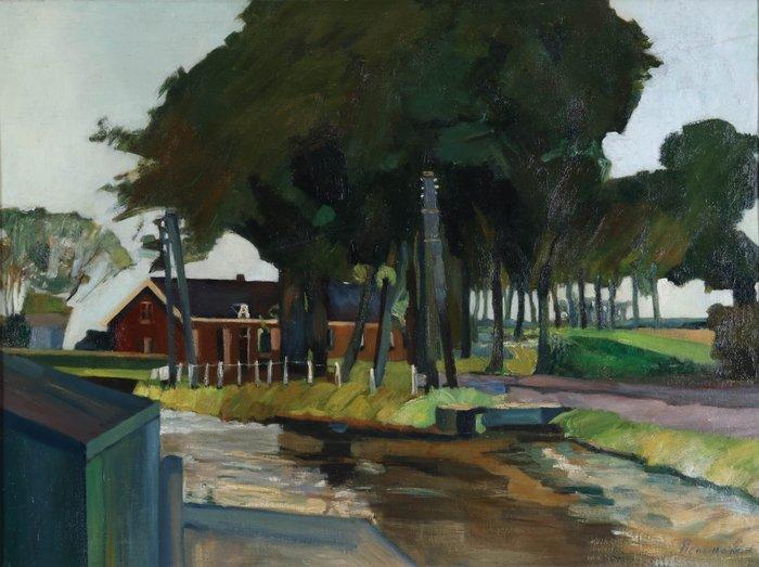 Nicolaas Pieneman (1880-1938) - Boerenerf, Antiek en Kunst, Kunst | Schilderijen | Klassiek