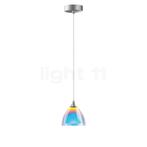 Bruck Silva Hanglamp, chroom mat/glas blauw/magenta - ø¸11, Huis en Inrichting, Lampen | Hanglampen, Verzenden, Nieuw