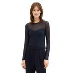 Tom Tailor Denim Shirt met lange mouwen met mesh en elastaan, Kleding | Dames, T-shirts, Verzenden, Nieuw