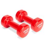 VirtuFit Vinyl Dumbbell Set Pro - 2 x 3 kg - Rood, Verzenden, Nieuw