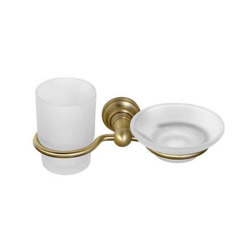 Zeep en Bekerhouder Sapho Diamond Hangend Brons / Melkglas, Doe-het-zelf en Verbouw, Sanitair, Bad, Nieuw, Ophalen of Verzenden