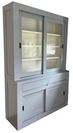 Buffetkast zilvergriis- wit design soft close 140 x 220cm, Ophalen of Verzenden, Nieuw