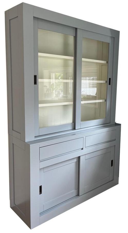Buffetkast zilvergriis- wit design soft close 140 x 220cm, Huis en Inrichting, Kasten | Buffetkasten, Ophalen of Verzenden