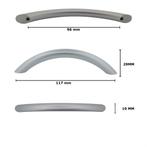 Handgreep Chicago 96 mm Aluminium, Huis en Inrichting, Verzenden, Nieuw