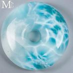 Donut en PI Chinois in natuurlijke Larimar. - Hoogte: 35 mm