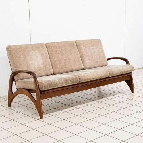 De Ster Gelderland Mid-Century Teakhouten Zitbank, Huis en Inrichting, Banken | Sofa's en Chaises Longues, Ophalen of Verzenden