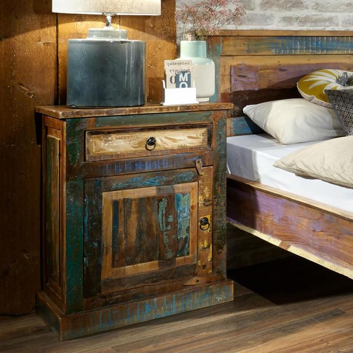 *WOONWINKEL* Nachtkastje Gerecycled Sloophout, Huis en Inrichting, Slaapkamer | Nachtkastjes, Nieuw, Verzenden