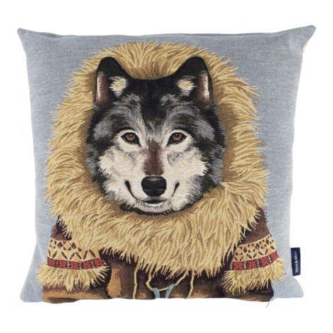 gobelin kussen jas wolf 45x45cm, Huis en Inrichting, Woonaccessoires | Overige, Verzenden