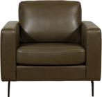 Donkergroene leren moderne fauteuil - Elegance leer Green (d, Eenpersoons, Nieuw, Ophalen of Verzenden, Rechte bank