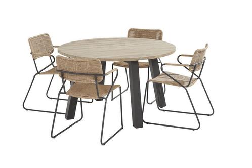 Taste by 4 Seasons Swing tuinset naturel met Derby tafel Ø, Tuin en Terras, Tuinsets en Loungesets, Ophalen of Verzenden