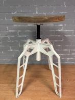 Industrial Stool - Kruk - Hout, Staal, Antiek en Kunst