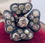 Ring - 18 karaat Geel goud, Zilver Diamant (Natuurlijk), Nieuw