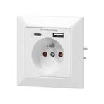 Inbouwstopcontact - USB + USB-C poort - Inbouw, Doe-het-zelf en Verbouw, Elektra en Kabels, Ophalen of Verzenden, Nieuw, Stekker