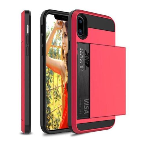 iPhone 7 - Wallet Card Slot Cover Case Hoesje Business Rood, Telecommunicatie, Mobiele telefoons | Hoesjes en Frontjes | Apple iPhone