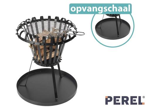 Perel Vuurkorf - 53,5 x 50 cm, Tuin en Terras, Houtskoolbarbecues, Nieuw, Verzenden