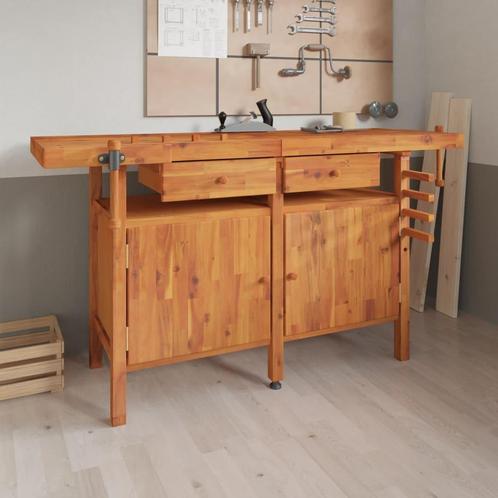vidaXL Werkbank met lades en bankschroeven 162x62x83 cm, Doe-het-zelf en Verbouw, Werkbanken, Nieuw, Verzenden