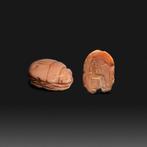 Oude Egypte, late periode Steen SCARAB-GODIN HATHOR. 1,5 cm
