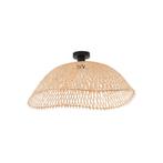 Art Deco plafondlamp zwart met naturel bamboe 60cm - Alka, Nieuw, Metaal, Art Deco