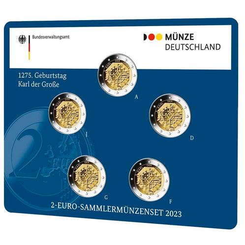 Duitsland 2 Euro Set Karel de Grote 2023 BU, Postzegels en Munten, Munten | Europa | Euromunten, Verzenden