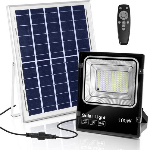 LED Floodlight op Zonne-energie - LED Schijnwerper - Aigi, Doe-het-zelf en Verbouw, Bouwverlichting, Lamp met armatuur, Nieuw