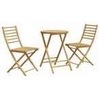 vidaXL 3-delige Bistroset bamboe, Tuin en Terras, Verzenden, Nieuw, Hout