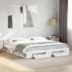 vidaXL Bedframe met lades bewerkt hout wit 180x200 cm, Eenpersoons, Verzenden, Wit, Nieuw