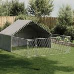 vidaXL Hondenkennel met ren 5x3x1,9 m gegalvaniseerd staal, Dieren en Toebehoren, Hondenhokken, Verzenden, Nieuw