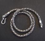 Gearticuleerde slang linkerkettinkje van 49 cm in 925 zilver