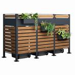 Kliko ombouw - 3 containers - 251x89x150cm - antraciet ho..., Tuin en Terras, Ophalen of Verzenden, Nieuw