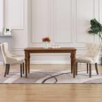 Stoelen - Beige Stof, Set van 2 - OP = OP! - Design Deal, Ophalen of Verzenden, Nieuw, Overige kleuren, Twee