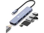 Veiling - NOVOO USB C Hub 6 in 1 Aluminium 100W, Computers en Software, Nieuw