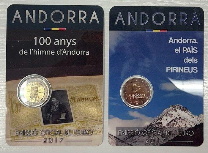 Andorra. 2 Euro 2017 Hymne andorran + Pays des Pyrénées, Postzegels en Munten, Munten | Europa | Euromunten