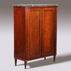 Stel van 2 identieke 2-deurskasten met marmeren blad Frankri, Antiek en Kunst, Ophalen of Verzenden