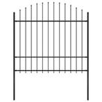 vidaXL Tuinhek met speren bovenkant (1,5-1,75)x1,7 m staal, Verzenden, Nieuw, IJzer, Minder dan 1 meter