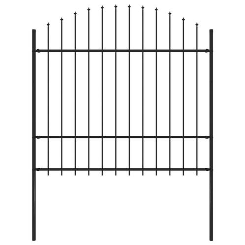 vidaXL Tuinhek met speren bovenkant (1,5-1,75)x1,7 m staal, Tuin en Terras, Schuttingen, Nieuw, IJzer, Minder dan 1 meter, Verzenden