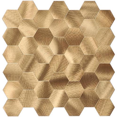 Zelfklevend Mozaïek Hexagon Gold, Huis en Inrichting, Woonaccessoires | Wanddecoraties, Nieuw, Ophalen of Verzenden