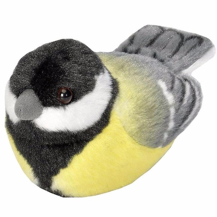 Pluche koolmees vogel knuffel 14 cm - Knuffel vogels, Kinderen en Baby's, Speelgoed | Knuffels en Pluche, Verzenden