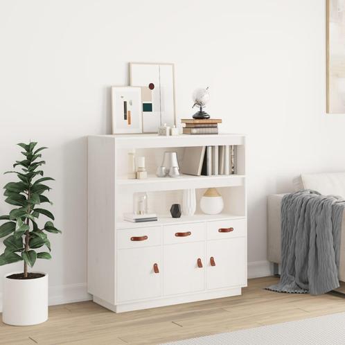 vidaXL buffetkast 100x40x108,5 cm massief grenenhout wit, Huis en Inrichting, Kasten | Buffetkasten, 25 tot 50 cm, Nieuw, Grenenhout