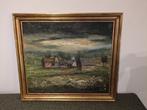 Jos Slootmaeckers (1926-1995) - Hoevezicht bij stormlucht, Antiek en Kunst, Kunst | Schilderijen | Klassiek