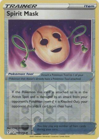 spirit mask 160/203 reverse holo evolving skies, Hobby en Vrije tijd, Verzamelkaartspellen | Pokémon, Losse kaart, Nieuw, Foil