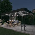 vidaXL Prieel met LED-lichtslinger 3x4 m antracietkleurig, Tuin en Terras, Partytenten, Verzenden, Nieuw