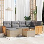 vidaXL 7-delige Loungeset met kussens poly rattan beige, Tuin en Terras, Tuinsets en Loungesets, Verzenden, Nieuw, Rotan, Loungeset