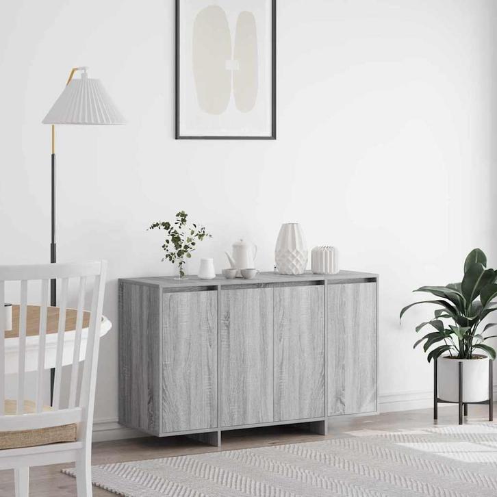 vidaXL Dressoir Grijs sonoma 120 x 41 x 75 cm Bewerkt hout, Huis en Inrichting, Kasten | Dressoirs, Nieuw, Minder dan 50 cm, Overige houtsoorten