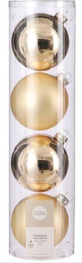 Kerstballen 10 Cm Glas Champagne 4 Stuks House Of Seasons, Huis en Inrichting, Schoonmaakartikelen, Verzenden
