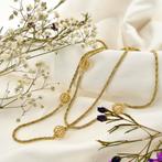 Gouden lange ketting met bolletjes | 84 cm, Ophalen of Verzenden, Gebruikt, Overige kleuren, Goud